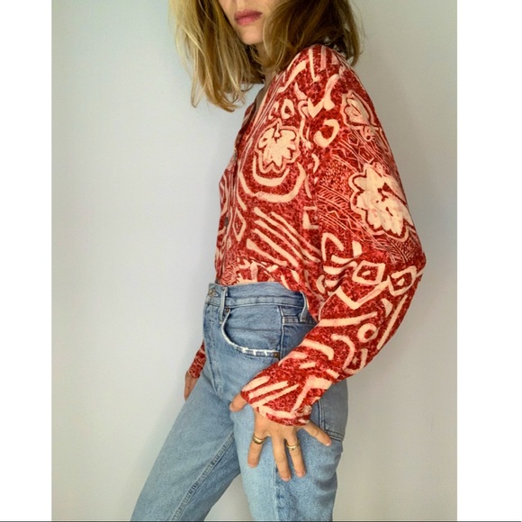 Vintage Boho Batik Silk Crop Top - Picture 7 of 15